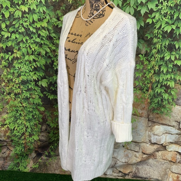NWT EN CREME Cable Knit Cardigan Duster, M - Picture 5 of 12